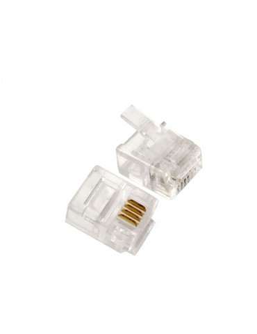 Conector de teléfono rj11 4 hilos cajetín